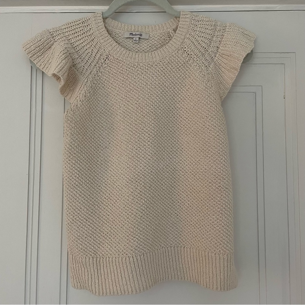 Madewell sleeveless cream sweater, size small